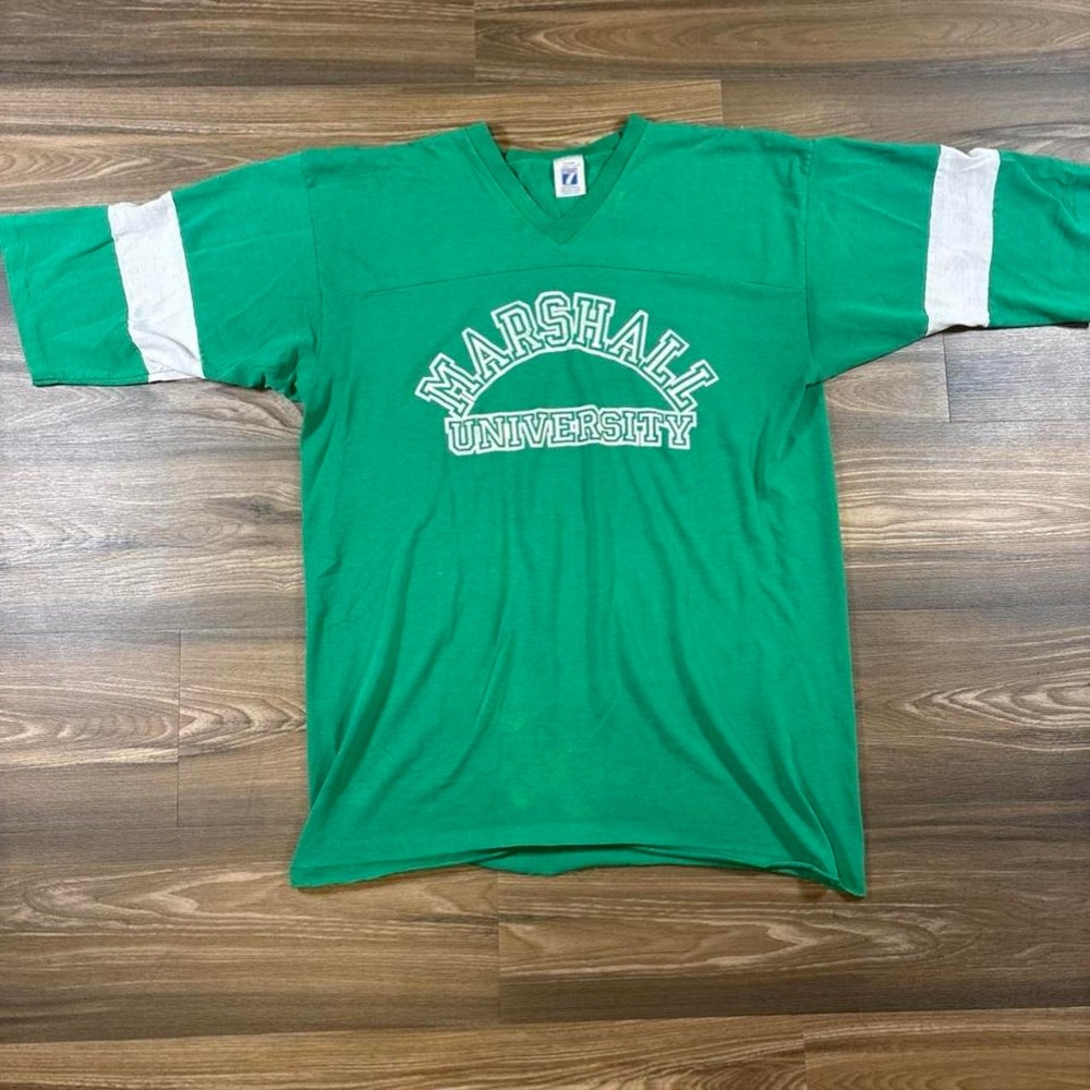 Vintage 90s Marshall University Football Jersey with white arched text